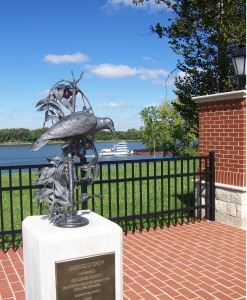 Sculpture - Statue Along Brick Paved Riverfront Walk